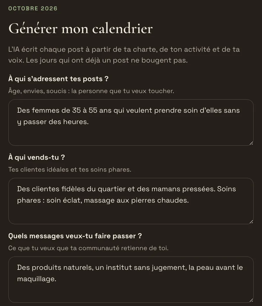 Les trois questions posées avant d'écrire le calendrier