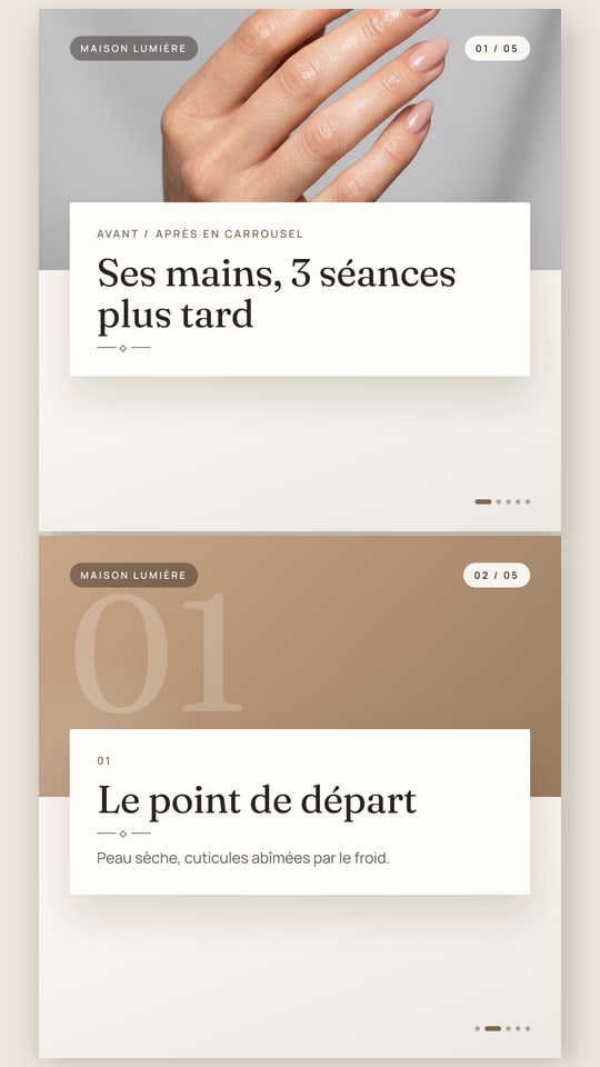 Carrousel : template « Avant / après en carrousel »