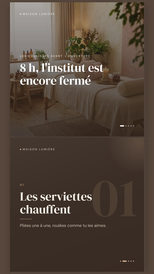 Story : template « Les coulisses avant l'ouverture »